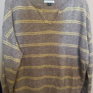 American Eagle Outfitters V-Neck Sweater in Brown and Yellow